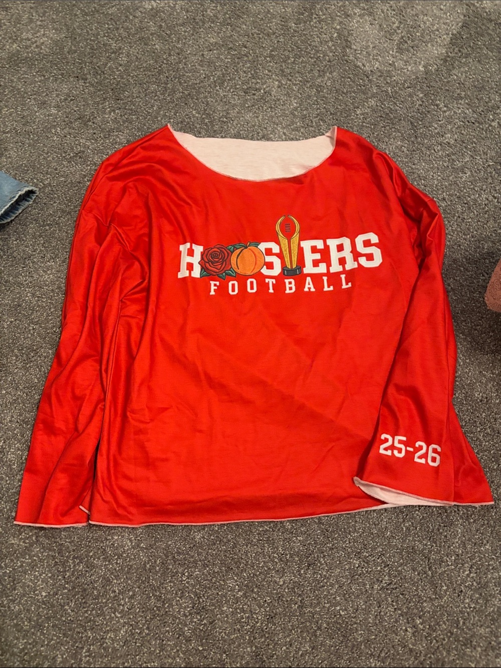 Hoosiers Football Red Long Sleeve Jersey